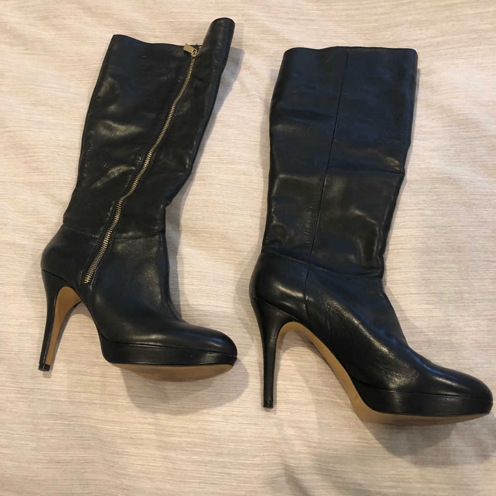 Black leather boots